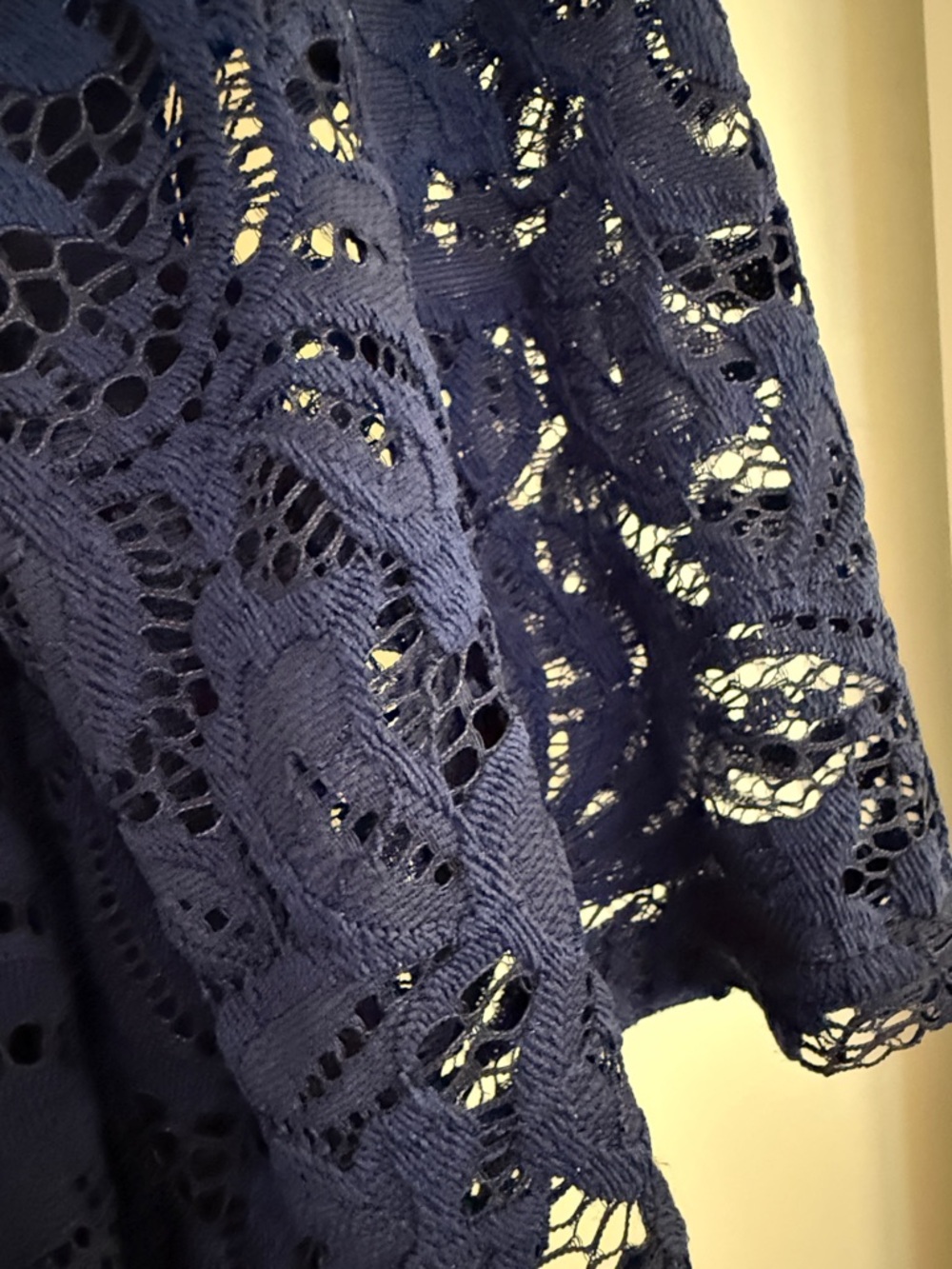 Sharagano Navy Blue Lace Midi Dress - Picture 3 of 6